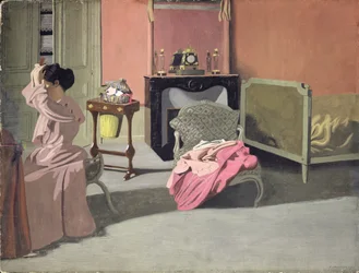 Femme se coiffant, 1900